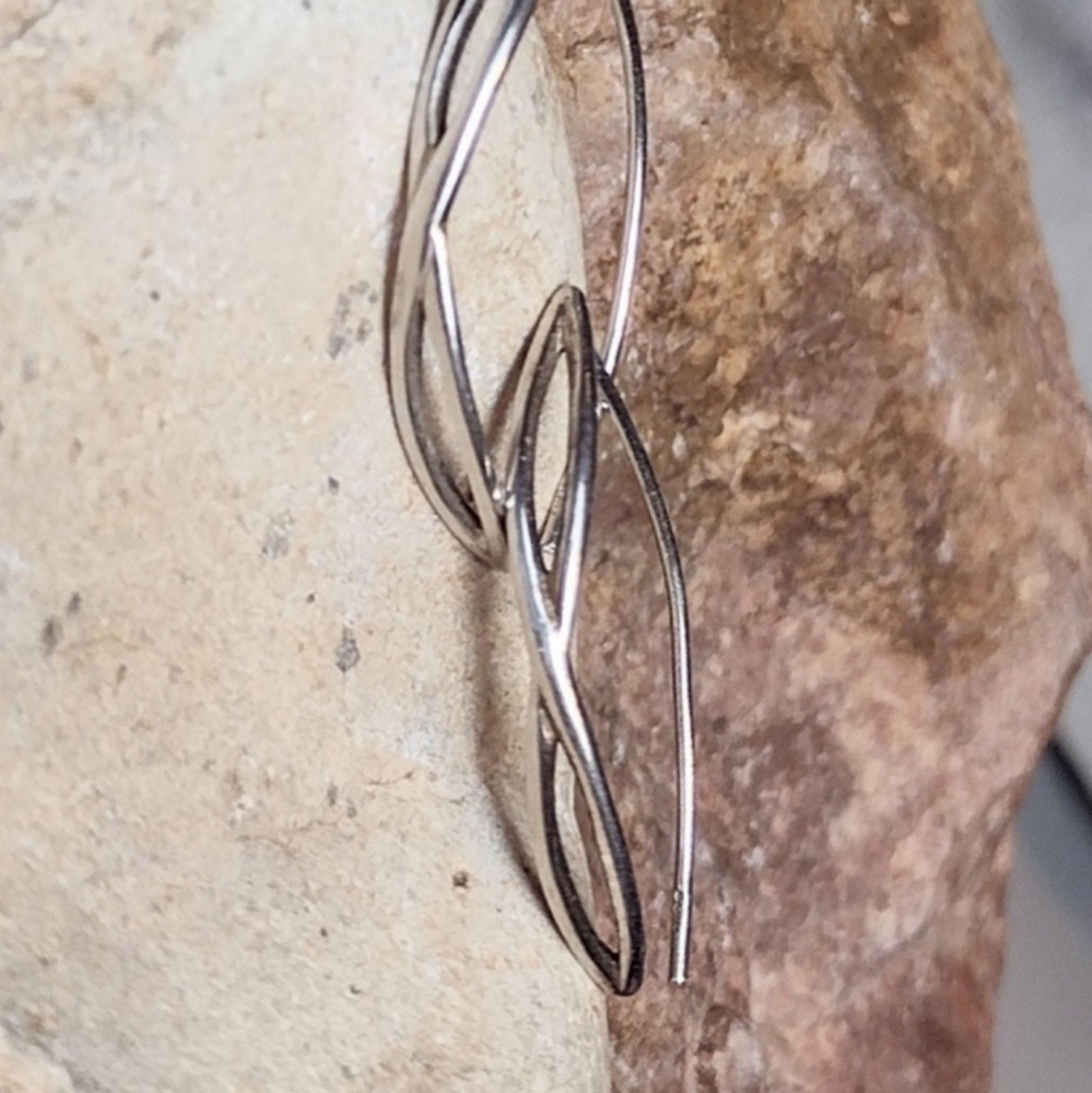 Sterling Silver Infinity Threader Hoop Dangle Ear… - image 5